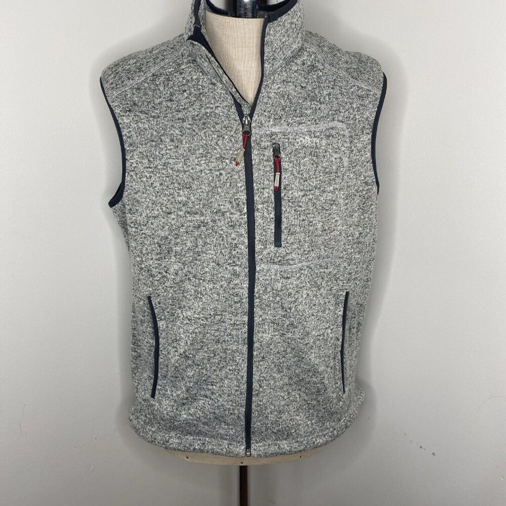 Orvis Mens Vest L Grey Fleece Zipper Pockets Jacket Coat Fishing Hunting Hiking